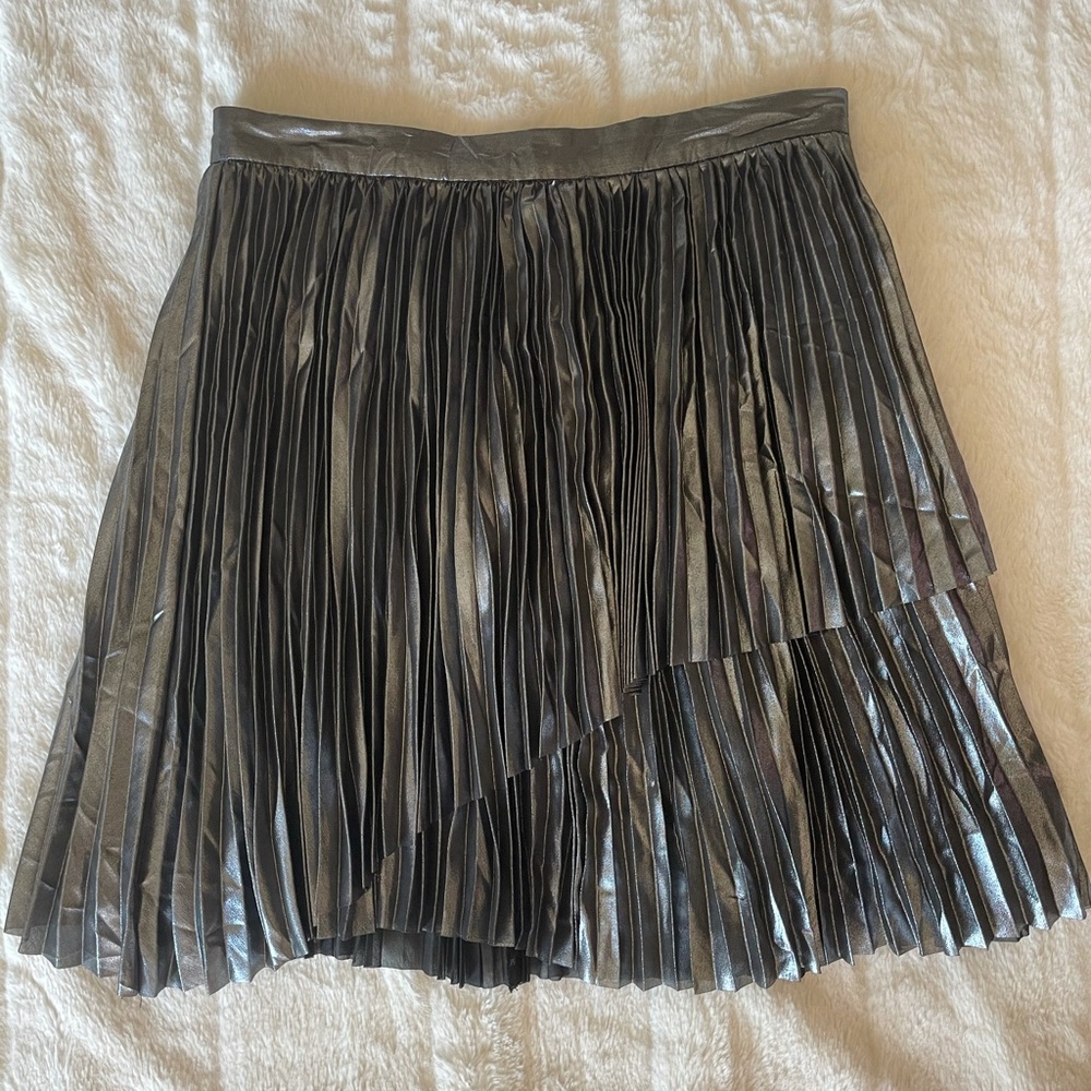 Wilfred silver pleated mini skirt